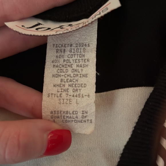 Black V-Neck Shirt with Black & White Detailing - Picture 9 of 9